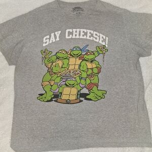 Teenage Mutant Ninja Turtles Say Cheese! Gray Graphic Tee